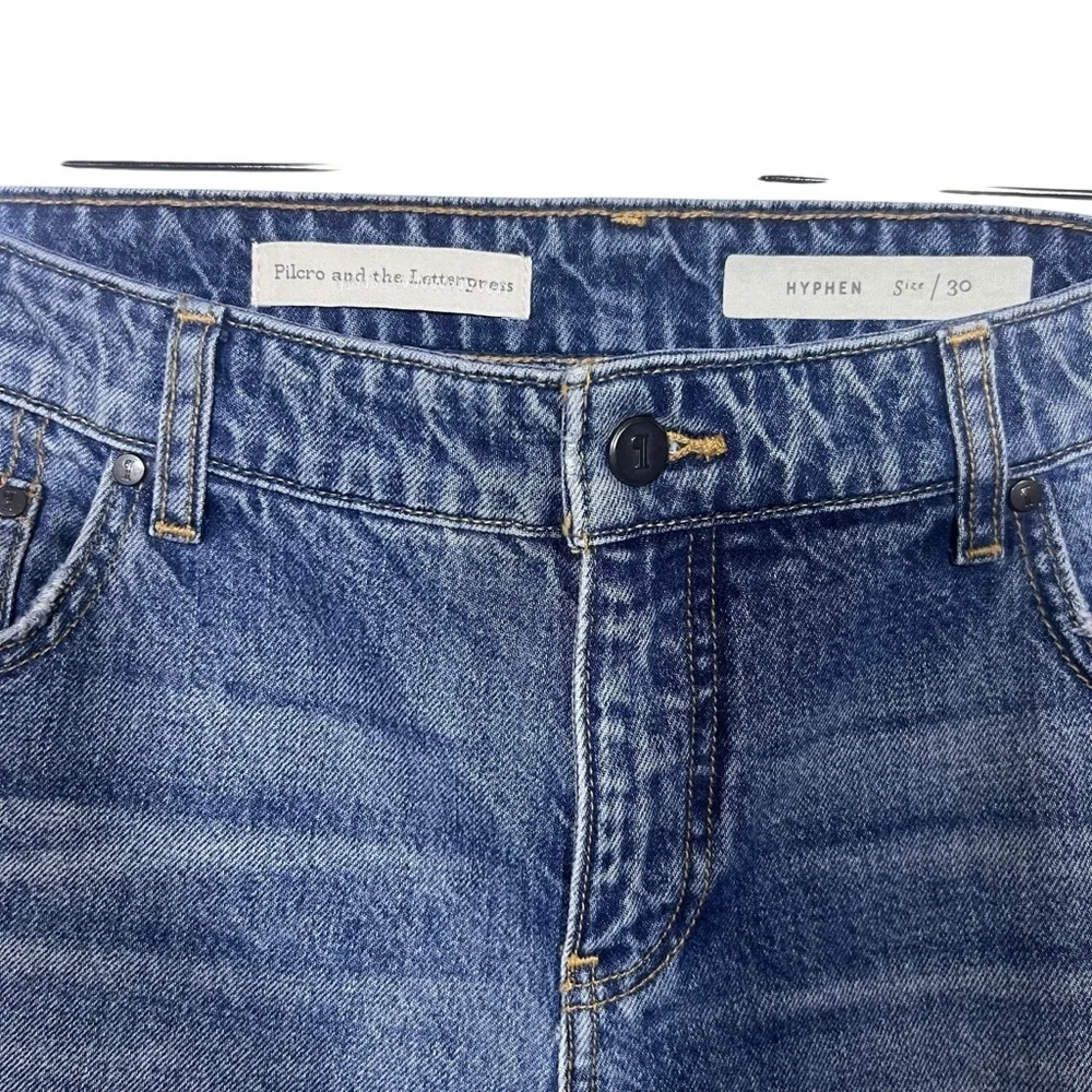 Anthropologie Pilcro and the Letterpress ‘Hyphen’ Crop Fringe Jeans Size 30